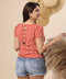 Brick Red Back Bow Top